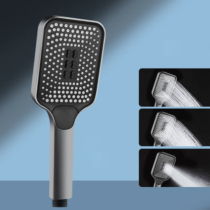 Modern Handheld Shower Head Square Three-speed Fall Resistance Spray Head Grey Hand Shower Hose not included Clearhalo 'Bathroom Remodel & Bathroom Fixtures' 'Home Improvement' 'home_improvement' 'home_improvement_shower_heads' 'Shower Heads' 'shower_heads' 'Showers & Bathtubs Plumbing' 'Showers & Bathtubs' 7033048