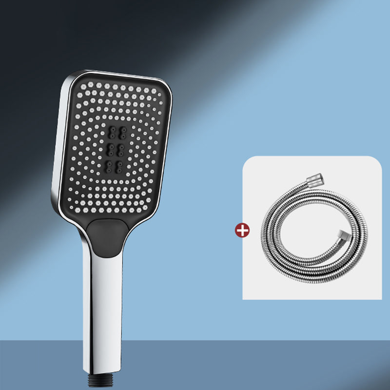 Modern Handheld Shower Head Square Three-speed Fall Resistance Spray Head Silver Shower Head with Hose Clearhalo 'Bathroom Remodel & Bathroom Fixtures' 'Home Improvement' 'home_improvement' 'home_improvement_shower_heads' 'Shower Heads' 'shower_heads' 'Showers & Bathtubs Plumbing' 'Showers & Bathtubs' 7033050