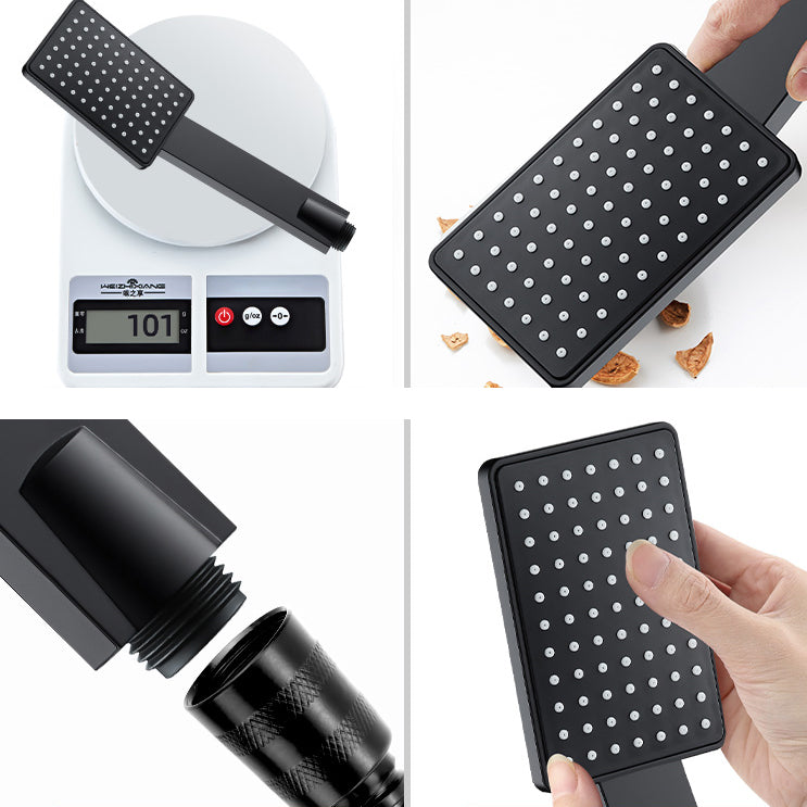 Contemporary Handheld Supercharged Shower Head Square Turbo Spray Head Clearhalo 'Bathroom Remodel & Bathroom Fixtures' 'Home Improvement' 'home_improvement' 'home_improvement_shower_heads' 'Shower Heads' 'shower_heads' 'Showers & Bathtubs Plumbing' 'Showers & Bathtubs' 7033065