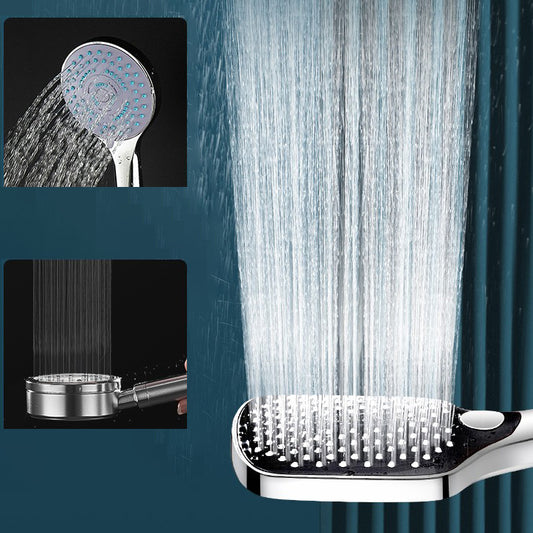 Contemporary Handheld Supercharged Shower Head Square Spray Head Clearhalo 'Bathroom Remodel & Bathroom Fixtures' 'Home Improvement' 'home_improvement' 'home_improvement_shower_heads' 'Shower Heads' 'shower_heads' 'Showers & Bathtubs Plumbing' 'Showers & Bathtubs' 7033075