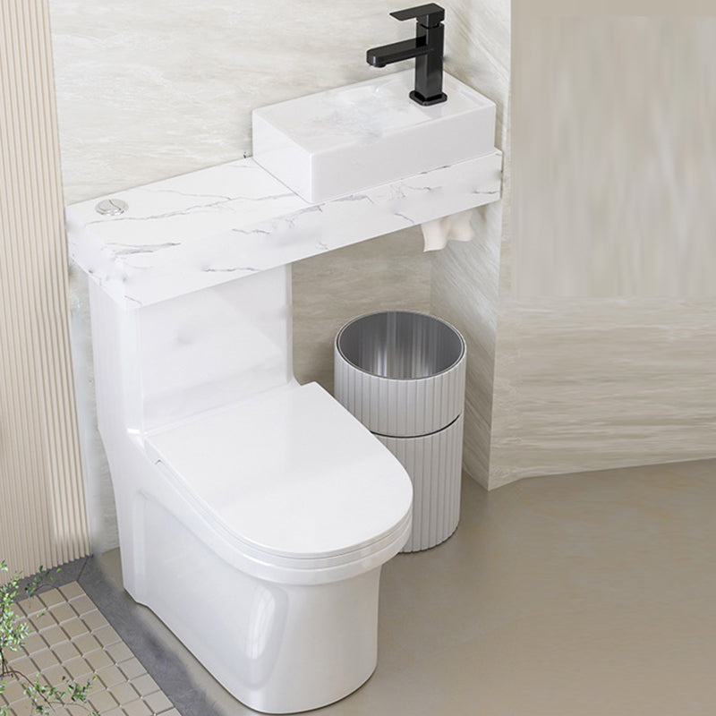 Contemporary Ceramic Flush Toilet Floor Mounted White Urine Toilet with Seat for Washroom Cold Hot Water Dispensor ( Right) Clearhalo 'Bathroom Remodel & Bathroom Fixtures' 'Home Improvement' 'home_improvement' 'home_improvement_toilets' 'Toilets & Bidets' 'Toilets' 7033739