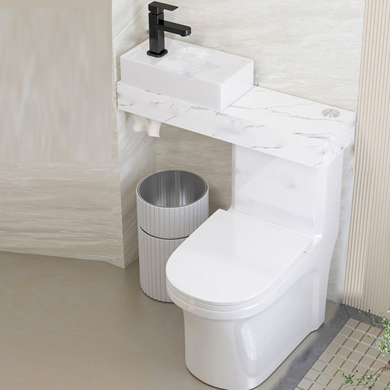 Contemporary Ceramic Flush Toilet Floor Mounted White Urine Toilet with Seat for Washroom Cold Hot Water Dispensor ( Left) Clearhalo 'Bathroom Remodel & Bathroom Fixtures' 'Home Improvement' 'home_improvement' 'home_improvement_toilets' 'Toilets & Bidets' 'Toilets' 7033740