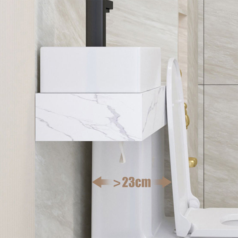 Contemporary Ceramic Flush Toilet Floor Mounted White Urine Toilet with Seat for Washroom Clearhalo 'Bathroom Remodel & Bathroom Fixtures' 'Home Improvement' 'home_improvement' 'home_improvement_toilets' 'Toilets & Bidets' 'Toilets' 7033745