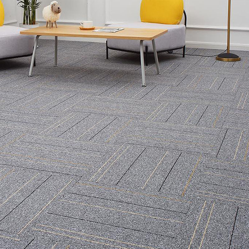 Modern Carpet Tiles Self Adhesive Multi Level Loop Fire Resistant Carpet Tile Grey 40-Piece Set Clearhalo 'Carpet Tiles & Carpet Squares' 'carpet_tiles_carpet_squares' 'Flooring 'Home Improvement' 'home_improvement' 'home_improvement_carpet_tiles_carpet_squares' Walls and Ceiling' 7033782