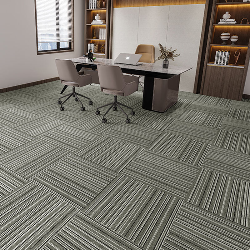 Modern Carpet Tiles Self Adhesive Multi Level Loop Fire Resistant Carpet Tile Gray-Green 40-Piece Set Asphalt Clearhalo 'Carpet Tiles & Carpet Squares' 'carpet_tiles_carpet_squares' 'Flooring 'Home Improvement' 'home_improvement' 'home_improvement_carpet_tiles_carpet_squares' Walls and Ceiling' 7033800
