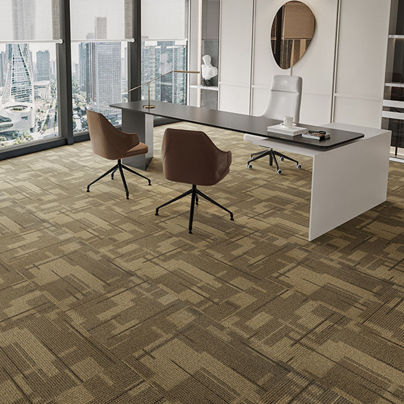 Modern Carpet Tiles Self Adhesive Multi Level Loop Fire Resistant Carpet Tile Ginger 40-Piece Set Asphalt Clearhalo 'Carpet Tiles & Carpet Squares' 'carpet_tiles_carpet_squares' 'Flooring 'Home Improvement' 'home_improvement' 'home_improvement_carpet_tiles_carpet_squares' Walls and Ceiling' 7033804