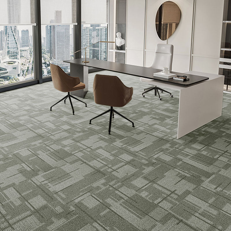 Modern Carpet Tiles Self Adhesive Multi Level Loop Fire Resistant Carpet Tile Lake Green 40-Piece Set Asphalt Clearhalo 'Carpet Tiles & Carpet Squares' 'carpet_tiles_carpet_squares' 'Flooring 'Home Improvement' 'home_improvement' 'home_improvement_carpet_tiles_carpet_squares' Walls and Ceiling' 7033805