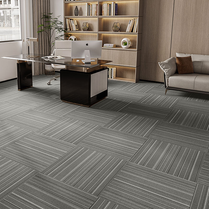 Modern Carpet Tiles Self Adhesive Multi Level Loop Fire Resistant Carpet Tile Silver Gray 40-Piece Set Clearhalo 'Carpet Tiles & Carpet Squares' 'carpet_tiles_carpet_squares' 'Flooring 'Home Improvement' 'home_improvement' 'home_improvement_carpet_tiles_carpet_squares' Walls and Ceiling' 7033806
