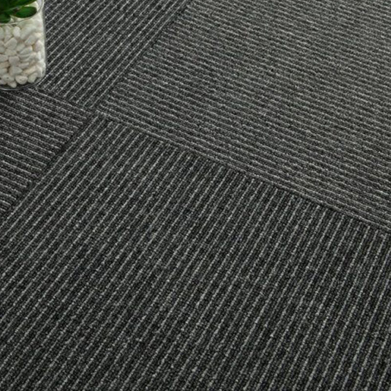 Modern Carpet Tiles Self Adhesive Multi Level Loop Fire Resistant Carpet Tile Black-Gray 40-Piece Set Clearhalo 'Carpet Tiles & Carpet Squares' 'carpet_tiles_carpet_squares' 'Flooring 'Home Improvement' 'home_improvement' 'home_improvement_carpet_tiles_carpet_squares' Walls and Ceiling' 7033809