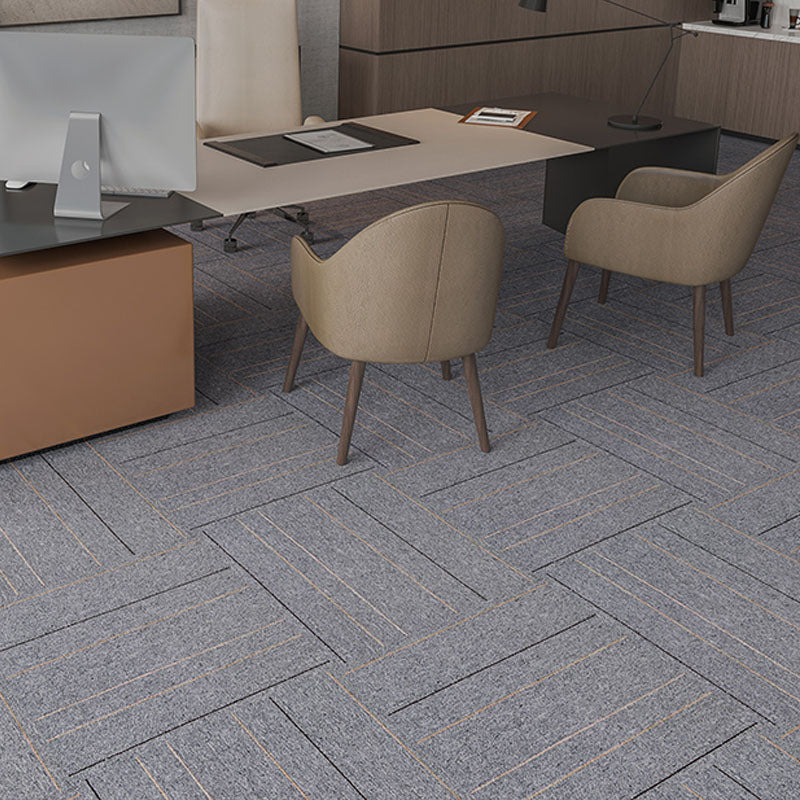 Modern Carpet Tiles Self Adhesive Multi Level Loop Fire Resistant Carpet Tile Gray-White 40-Piece Set Asphalt Clearhalo 'Carpet Tiles & Carpet Squares' 'carpet_tiles_carpet_squares' 'Flooring 'Home Improvement' 'home_improvement' 'home_improvement_carpet_tiles_carpet_squares' Walls and Ceiling' 7033816