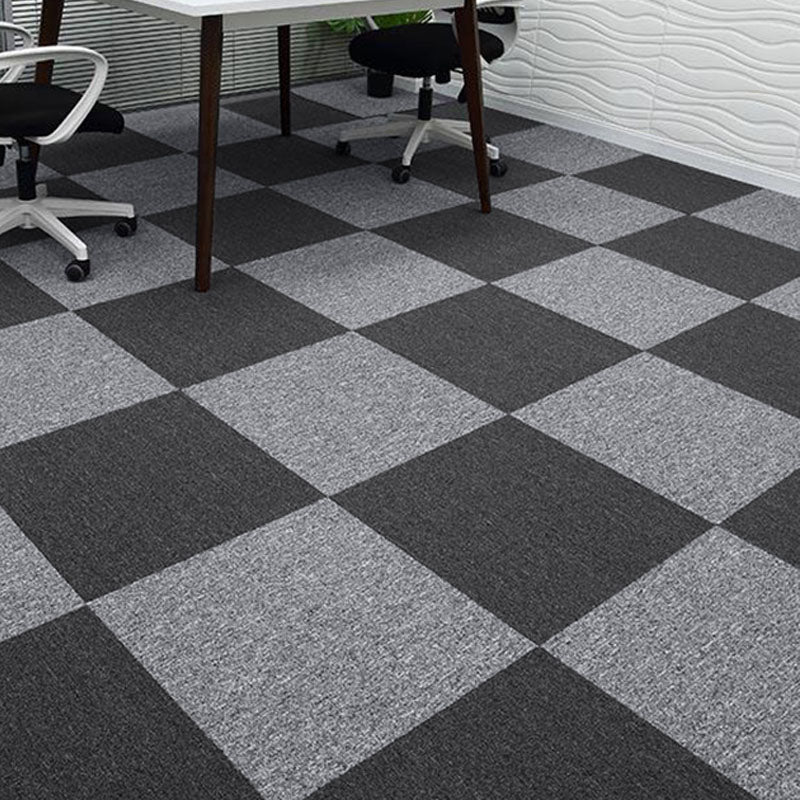Modern Carpet Tiles Self Adhesive Multi Level Loop Fire Resistant Carpet Tile Dark Gray-Black 40-Piece Set Clearhalo 'Carpet Tiles & Carpet Squares' 'carpet_tiles_carpet_squares' 'Flooring 'Home Improvement' 'home_improvement' 'home_improvement_carpet_tiles_carpet_squares' Walls and Ceiling' 7033818
