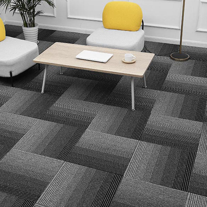 Modern Carpet Tiles Self Adhesive Multi Level Loop Fire Resistant Carpet Tile Light Gray-White 40-Piece Set Clearhalo 'Carpet Tiles & Carpet Squares' 'carpet_tiles_carpet_squares' 'Flooring 'Home Improvement' 'home_improvement' 'home_improvement_carpet_tiles_carpet_squares' Walls and Ceiling' 7033821
