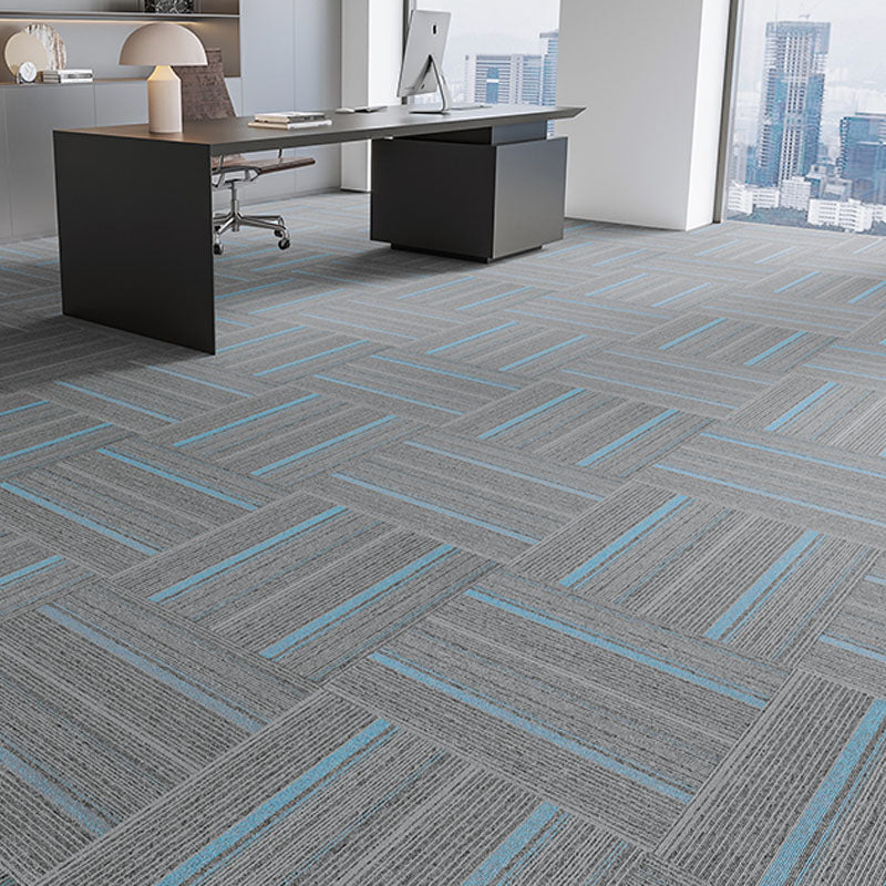 Modern Carpet Tiles Self Adhesive Multi Level Loop Fire Resistant Carpet Tile Dark Blue Gray-White 40-Piece Set Clearhalo 'Carpet Tiles & Carpet Squares' 'carpet_tiles_carpet_squares' 'Flooring 'Home Improvement' 'home_improvement' 'home_improvement_carpet_tiles_carpet_squares' Walls and Ceiling' 7033823