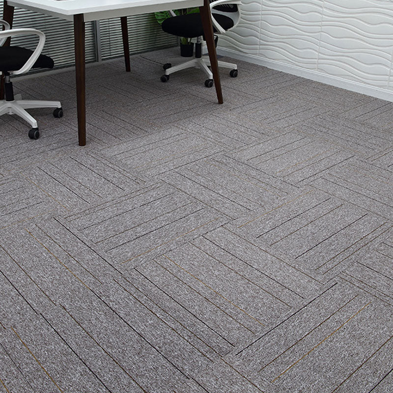 Modern Carpet Tiles Self Adhesive Multi Level Loop Fire Resistant Carpet Tile Heather Gray 40-Piece Set Clearhalo 'Carpet Tiles & Carpet Squares' 'carpet_tiles_carpet_squares' 'Flooring 'Home Improvement' 'home_improvement' 'home_improvement_carpet_tiles_carpet_squares' Walls and Ceiling' 7033824