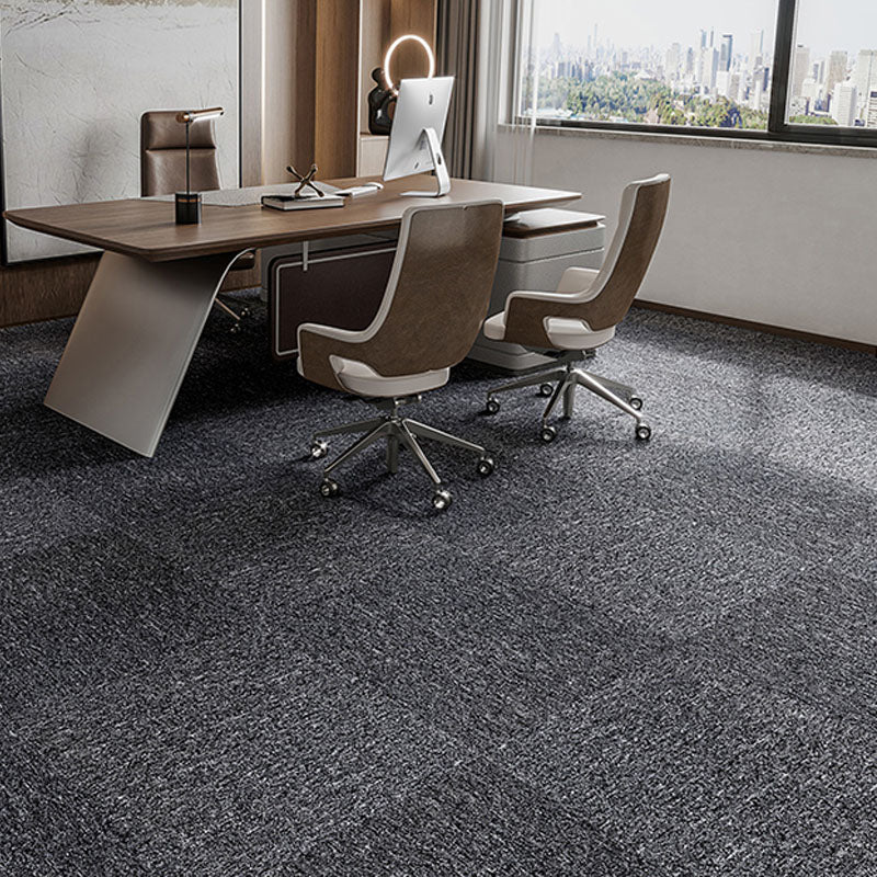 Modern Carpet Tiles Self Adhesive Multi Level Loop Fire Resistant Carpet Tile Carbon 40-Piece Set Asphalt Clearhalo 'Carpet Tiles & Carpet Squares' 'carpet_tiles_carpet_squares' 'Flooring 'Home Improvement' 'home_improvement' 'home_improvement_carpet_tiles_carpet_squares' Walls and Ceiling' 7033830