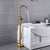 Modern Freestanding Tub Filler Trim Brass Floor Mounted with Risers Freestanding Faucet Gold Round Elbow Outlet Clearhalo 'Bathroom Remodel & Bathroom Fixtures' 'Bathtub Faucets' 'bathtub_faucets' 'Home Improvement' 'home_improvement' 'home_improvement_bathtub_faucets' 7033858