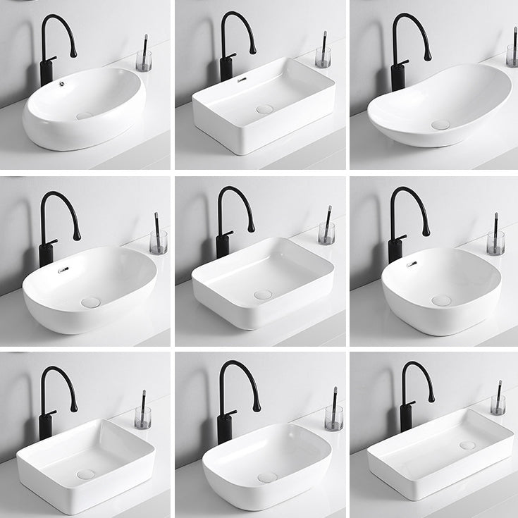 Modern Vessel Lavatory Sink Porcelain Rectangular Vessel Sink(Not Including Faucet) Clearhalo 'Bathroom Remodel & Bathroom Fixtures' 'Bathroom Sinks & Faucet Components' 'Bathroom Sinks' 'bathroom_sink' 'Home Improvement' 'home_improvement' 'home_improvement_bathroom_sink' 7033925