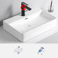 Modern Vessel Lavatory Sink Porcelain Rectangular Vessel Sink(Not Including Faucet) 28"L x 16.5"W x 5.5"H Clearhalo 'Bathroom Remodel & Bathroom Fixtures' 'Bathroom Sinks & Faucet Components' 'Bathroom Sinks' 'bathroom_sink' 'Home Improvement' 'home_improvement' 'home_improvement_bathroom_sink' 7033927