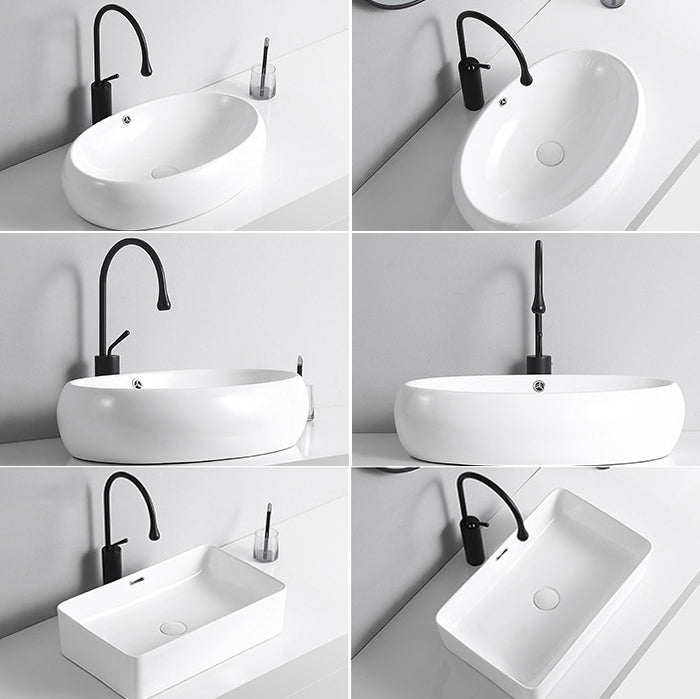 Modern Vessel Lavatory Sink Porcelain Rectangular Vessel Sink(Not Including Faucet) Clearhalo 'Bathroom Remodel & Bathroom Fixtures' 'Bathroom Sinks & Faucet Components' 'Bathroom Sinks' 'bathroom_sink' 'Home Improvement' 'home_improvement' 'home_improvement_bathroom_sink' 7033928