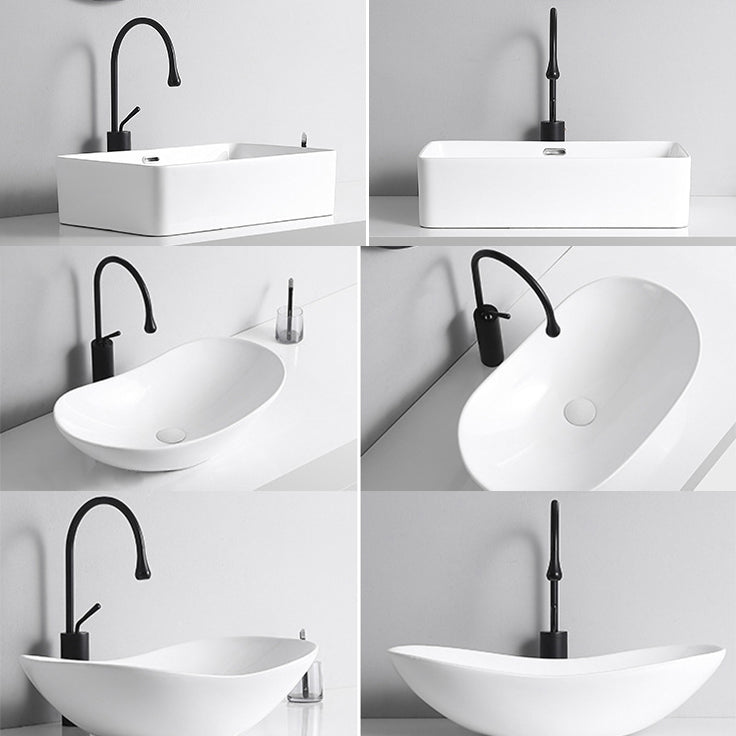 Modern Vessel Lavatory Sink Porcelain Rectangular Vessel Sink(Not Including Faucet) Clearhalo 'Bathroom Remodel & Bathroom Fixtures' 'Bathroom Sinks & Faucet Components' 'Bathroom Sinks' 'bathroom_sink' 'Home Improvement' 'home_improvement' 'home_improvement_bathroom_sink' 7033932