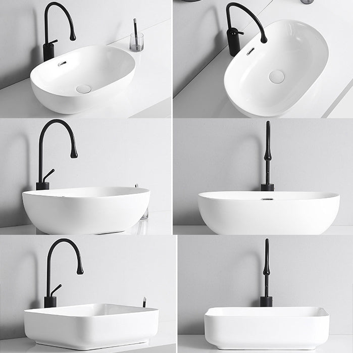 Modern Vessel Lavatory Sink Porcelain Rectangular Vessel Sink(Not Including Faucet) Clearhalo 'Bathroom Remodel & Bathroom Fixtures' 'Bathroom Sinks & Faucet Components' 'Bathroom Sinks' 'bathroom_sink' 'Home Improvement' 'home_improvement' 'home_improvement_bathroom_sink' 7033935