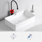Modern Vessel Lavatory Sink Porcelain Rectangular Vessel Sink(Not Including Faucet) 19"L x 12"W x 6"H Clearhalo 'Bathroom Remodel & Bathroom Fixtures' 'Bathroom Sinks & Faucet Components' 'Bathroom Sinks' 'bathroom_sink' 'Home Improvement' 'home_improvement' 'home_improvement_bathroom_sink' 7033945