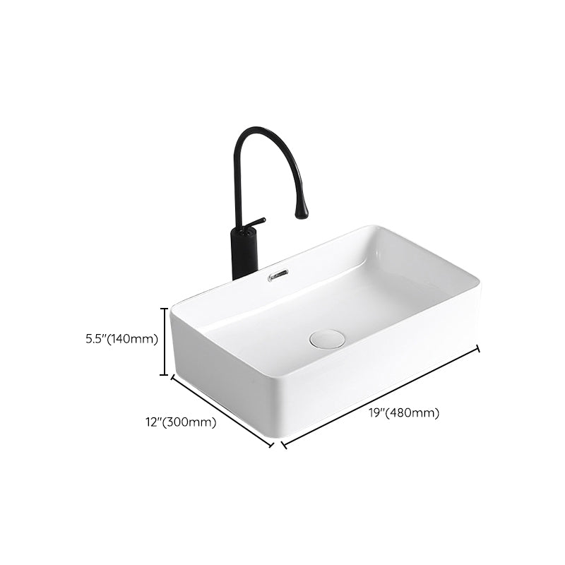 Modern Vessel Lavatory Sink Porcelain Rectangular Vessel Sink(Not Including Faucet) Clearhalo 'Bathroom Remodel & Bathroom Fixtures' 'Bathroom Sinks & Faucet Components' 'Bathroom Sinks' 'bathroom_sink' 'Home Improvement' 'home_improvement' 'home_improvement_bathroom_sink' 7033949