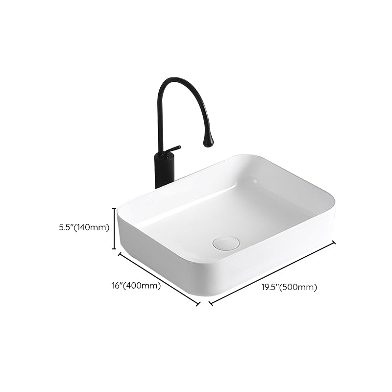 Modern Vessel Lavatory Sink Porcelain Rectangular Vessel Sink(Not Including Faucet) Clearhalo 'Bathroom Remodel & Bathroom Fixtures' 'Bathroom Sinks & Faucet Components' 'Bathroom Sinks' 'bathroom_sink' 'Home Improvement' 'home_improvement' 'home_improvement_bathroom_sink' 7033951