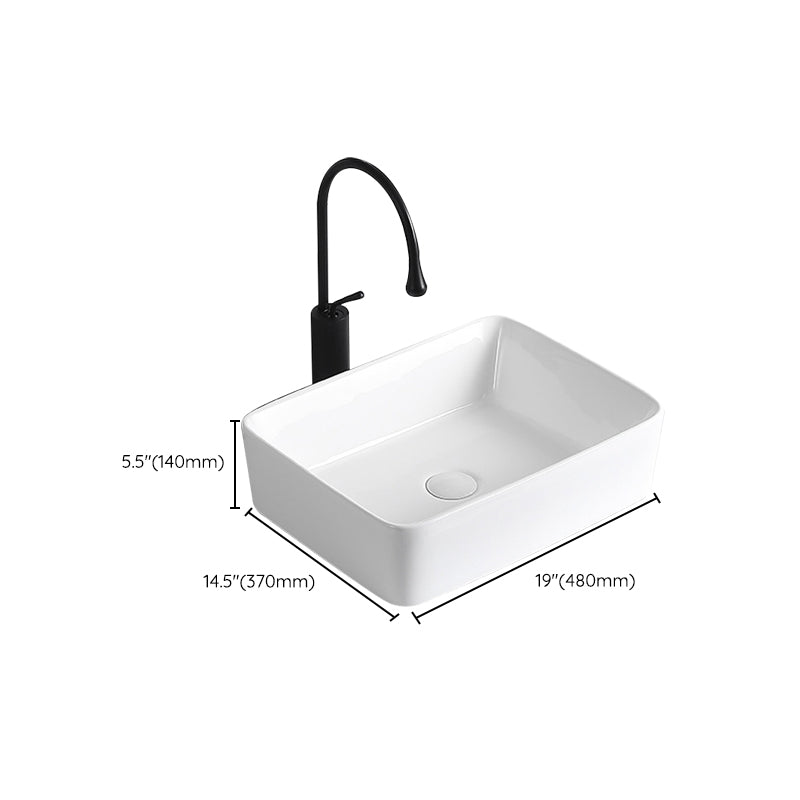 Modern Vessel Lavatory Sink Porcelain Rectangular Vessel Sink(Not Including Faucet) Clearhalo 'Bathroom Remodel & Bathroom Fixtures' 'Bathroom Sinks & Faucet Components' 'Bathroom Sinks' 'bathroom_sink' 'Home Improvement' 'home_improvement' 'home_improvement_bathroom_sink' 7033953