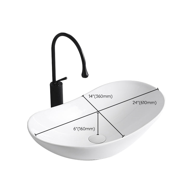 Modern Vessel Lavatory Sink Porcelain Rectangular Vessel Sink(Not Including Faucet) Clearhalo 'Bathroom Remodel & Bathroom Fixtures' 'Bathroom Sinks & Faucet Components' 'Bathroom Sinks' 'bathroom_sink' 'Home Improvement' 'home_improvement' 'home_improvement_bathroom_sink' 7033955