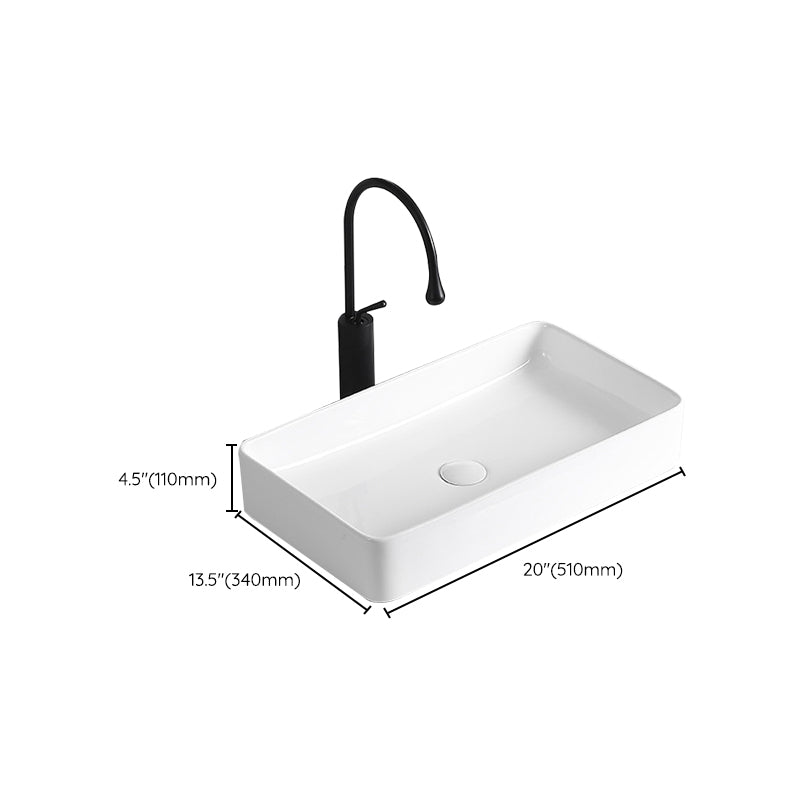 Modern Vessel Lavatory Sink Porcelain Rectangular Vessel Sink(Not Including Faucet) Clearhalo 'Bathroom Remodel & Bathroom Fixtures' 'Bathroom Sinks & Faucet Components' 'Bathroom Sinks' 'bathroom_sink' 'Home Improvement' 'home_improvement' 'home_improvement_bathroom_sink' 7033959