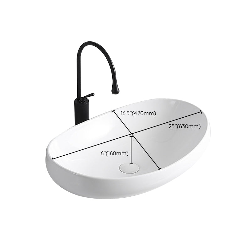 Modern Vessel Lavatory Sink Porcelain Rectangular Vessel Sink(Not Including Faucet) Clearhalo 'Bathroom Remodel & Bathroom Fixtures' 'Bathroom Sinks & Faucet Components' 'Bathroom Sinks' 'bathroom_sink' 'Home Improvement' 'home_improvement' 'home_improvement_bathroom_sink' 7033963