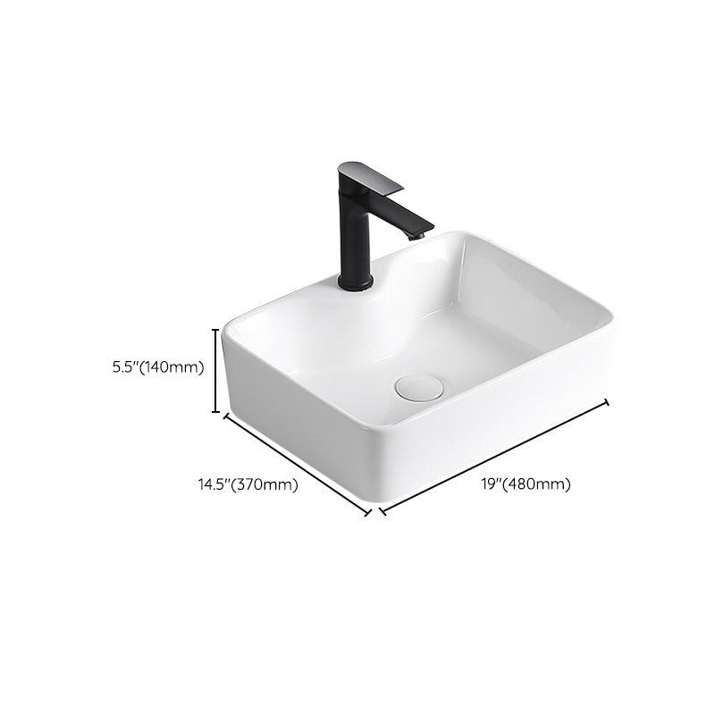 Modern Vessel Lavatory Sink Porcelain Rectangular Vessel Sink(Not Including Faucet) Clearhalo 'Bathroom Remodel & Bathroom Fixtures' 'Bathroom Sinks & Faucet Components' 'Bathroom Sinks' 'bathroom_sink' 'Home Improvement' 'home_improvement' 'home_improvement_bathroom_sink' 7033965