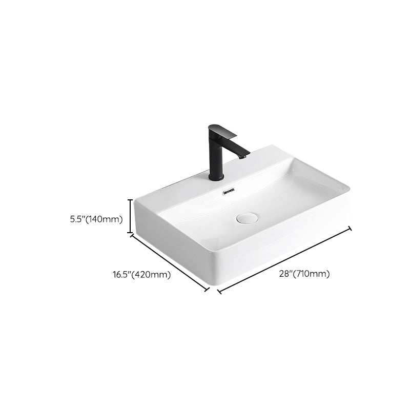 Modern Vessel Lavatory Sink Porcelain Rectangular Vessel Sink(Not Including Faucet) Clearhalo 'Bathroom Remodel & Bathroom Fixtures' 'Bathroom Sinks & Faucet Components' 'Bathroom Sinks' 'bathroom_sink' 'Home Improvement' 'home_improvement' 'home_improvement_bathroom_sink' 7033966