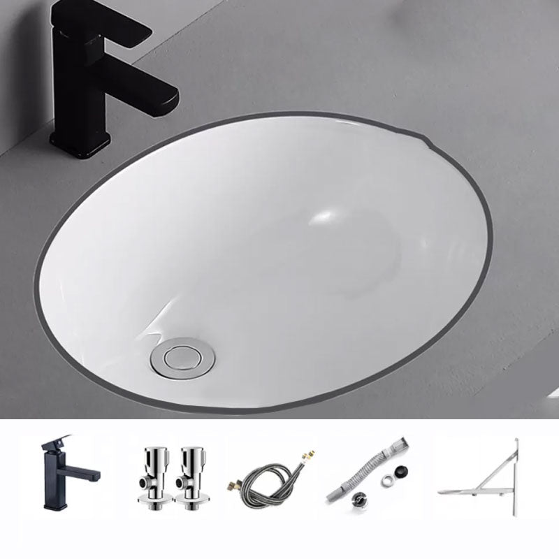Traditional Undermount Vanity Sink Porcelain Rectangular with Pop-Up Drain Vessel Sink Sink with Faucet Clearhalo 'Bathroom Remodel & Bathroom Fixtures' 'Bathroom Sinks & Faucet Components' 'Bathroom Sinks' 'bathroom_sink' 'Home Improvement' 'home_improvement' 'home_improvement_bathroom_sink' 7033981