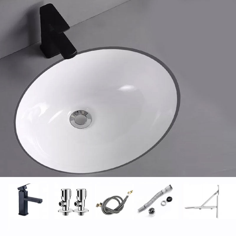 Traditional Undermount Vanity Sink Porcelain Rectangular with Pop-Up Drain Vessel Sink Sink with Faucet Clearhalo 'Bathroom Remodel & Bathroom Fixtures' 'Bathroom Sinks & Faucet Components' 'Bathroom Sinks' 'bathroom_sink' 'Home Improvement' 'home_improvement' 'home_improvement_bathroom_sink' 7033986