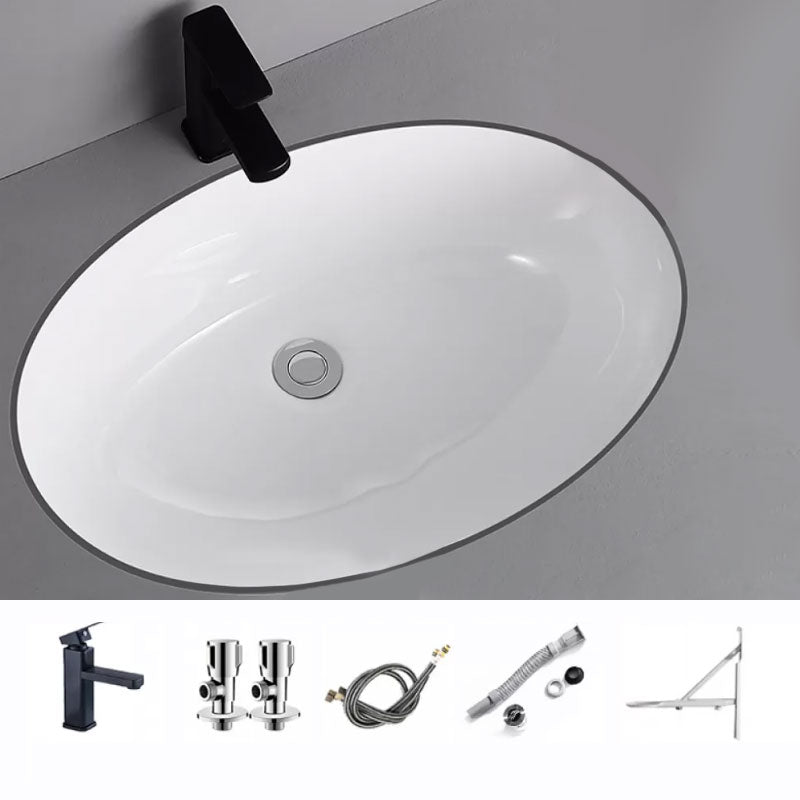 Traditional Undermount Vanity Sink Porcelain Rectangular with Pop-Up Drain Vessel Sink 24"L x 17"W x 8"H Sink with Faucet Clearhalo 'Bathroom Remodel & Bathroom Fixtures' 'Bathroom Sinks & Faucet Components' 'Bathroom Sinks' 'bathroom_sink' 'Home Improvement' 'home_improvement' 'home_improvement_bathroom_sink' 7033989