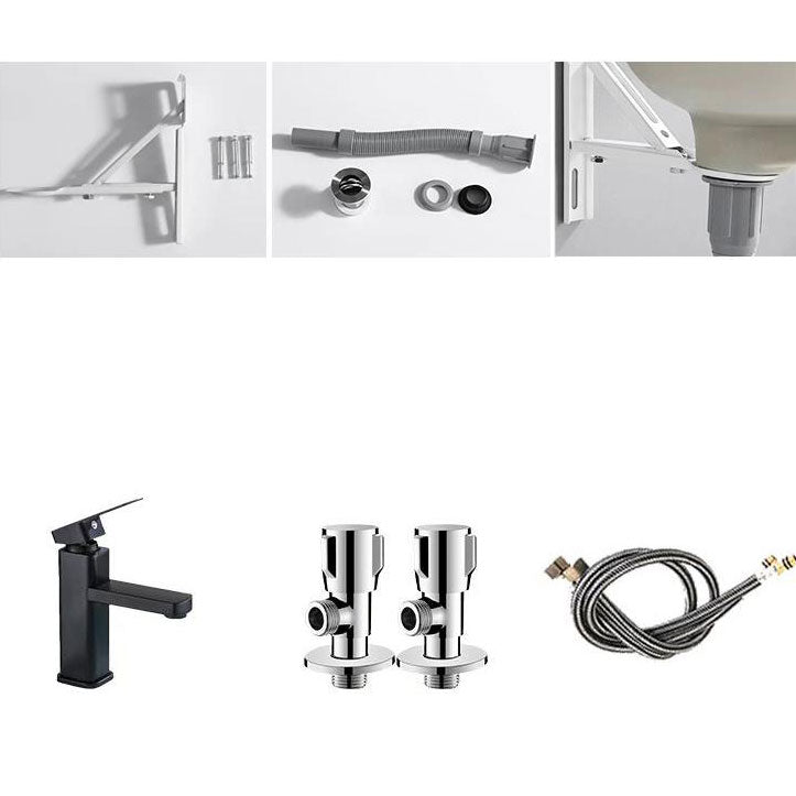 Traditional Undermount Vanity Sink Porcelain Rectangular with Pop-Up Drain Vessel Sink Clearhalo 'Bathroom Remodel & Bathroom Fixtures' 'Bathroom Sinks & Faucet Components' 'Bathroom Sinks' 'bathroom_sink' 'Home Improvement' 'home_improvement' 'home_improvement_bathroom_sink' 7033990