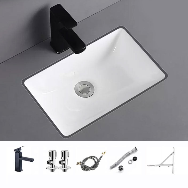 Traditional Undermount Vanity Sink Porcelain Rectangular with Pop-Up Drain Vessel Sink 16"L x 11"W x 6"H Sink with Faucet Clearhalo 'Bathroom Remodel & Bathroom Fixtures' 'Bathroom Sinks & Faucet Components' 'Bathroom Sinks' 'bathroom_sink' 'Home Improvement' 'home_improvement' 'home_improvement_bathroom_sink' 7033993