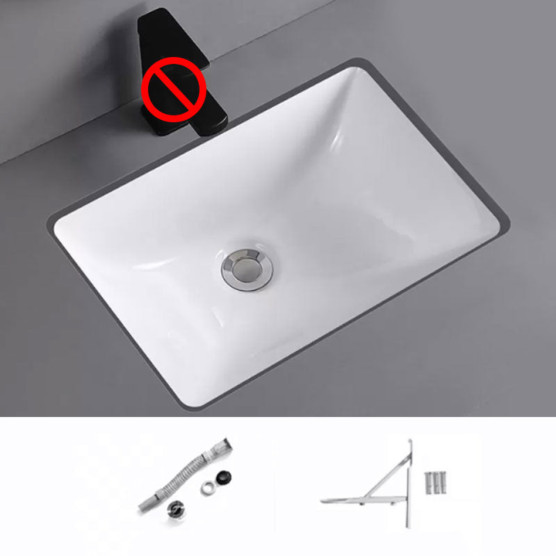 Traditional Undermount Vanity Sink Porcelain Rectangular with Pop-Up Drain Vessel Sink Sink Clearhalo 'Bathroom Remodel & Bathroom Fixtures' 'Bathroom Sinks & Faucet Components' 'Bathroom Sinks' 'bathroom_sink' 'Home Improvement' 'home_improvement' 'home_improvement_bathroom_sink' 7033995
