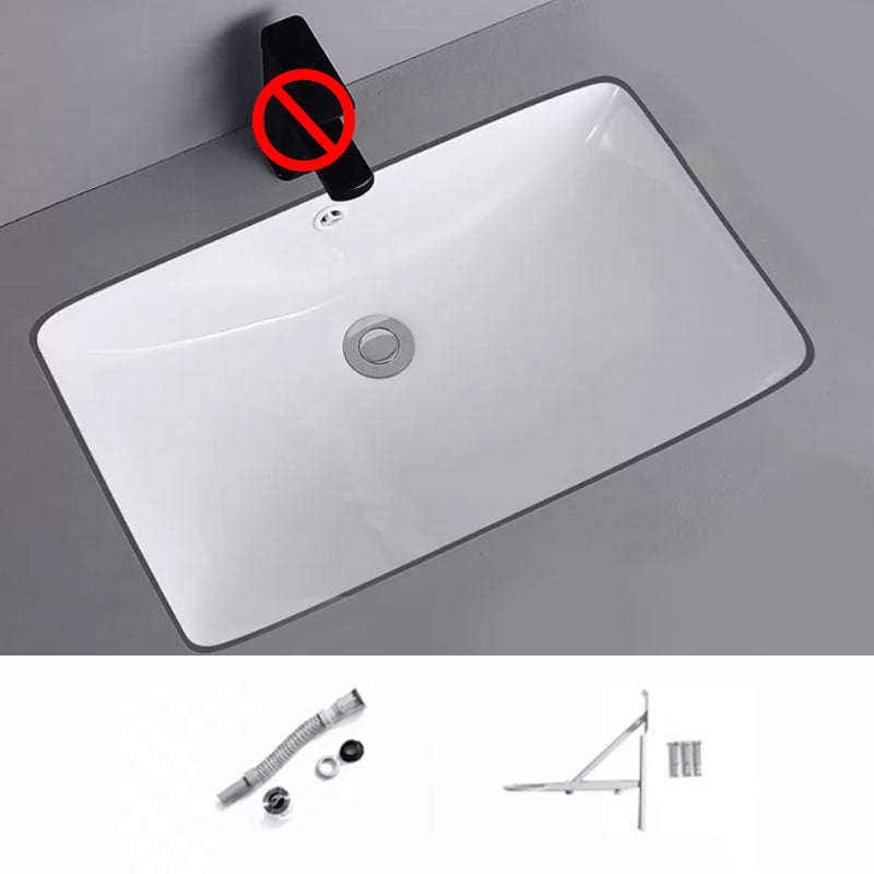 Traditional Undermount Vanity Sink Porcelain Rectangular with Pop-Up Drain Vessel Sink Sink Clearhalo 'Bathroom Remodel & Bathroom Fixtures' 'Bathroom Sinks & Faucet Components' 'Bathroom Sinks' 'bathroom_sink' 'Home Improvement' 'home_improvement' 'home_improvement_bathroom_sink' 7033999