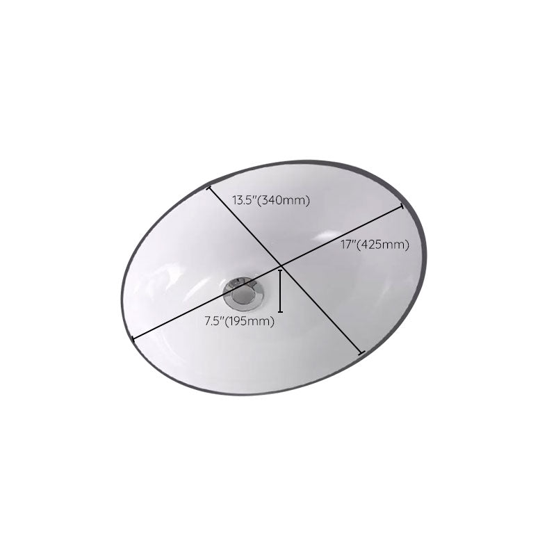 Traditional Undermount Vanity Sink Porcelain Rectangular with Pop-Up Drain Vessel Sink Clearhalo 'Bathroom Remodel & Bathroom Fixtures' 'Bathroom Sinks & Faucet Components' 'Bathroom Sinks' 'bathroom_sink' 'Home Improvement' 'home_improvement' 'home_improvement_bathroom_sink' 7034008