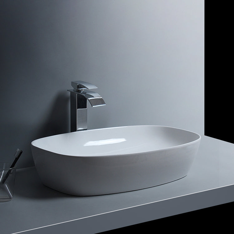 Traditional Vessel Bathroom Sink Porcelain with Faucet Basin Sink Clearhalo 'Bathroom Remodel & Bathroom Fixtures' 'Bathroom Sinks & Faucet Components' 'Bathroom Sinks' 'bathroom_sink' 'Home Improvement' 'home_improvement' 'home_improvement_bathroom_sink' 7034027