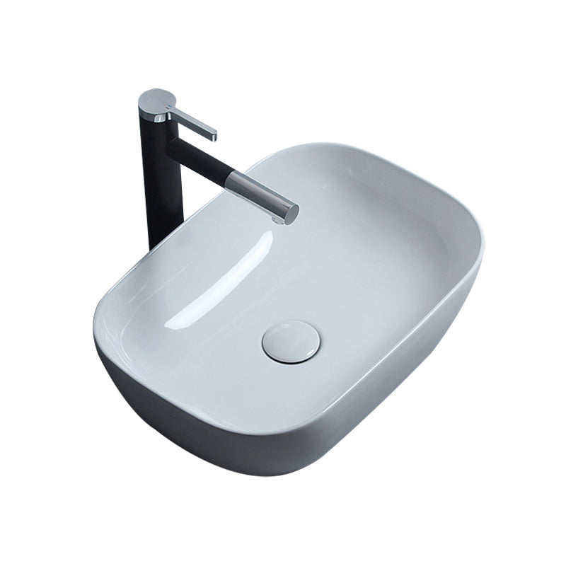 Traditional Vessel Bathroom Sink Porcelain with Faucet Basin Sink Clearhalo 'Bathroom Remodel & Bathroom Fixtures' 'Bathroom Sinks & Faucet Components' 'Bathroom Sinks' 'bathroom_sink' 'Home Improvement' 'home_improvement' 'home_improvement_bathroom_sink' 7034030