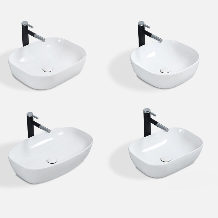 Traditional Vessel Bathroom Sink Porcelain with Faucet Basin Sink Clearhalo 'Bathroom Remodel & Bathroom Fixtures' 'Bathroom Sinks & Faucet Components' 'Bathroom Sinks' 'bathroom_sink' 'Home Improvement' 'home_improvement' 'home_improvement_bathroom_sink' 7034031