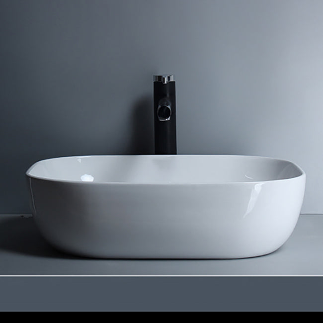 Traditional Vessel Bathroom Sink Porcelain with Faucet Basin Sink Clearhalo 'Bathroom Remodel & Bathroom Fixtures' 'Bathroom Sinks & Faucet Components' 'Bathroom Sinks' 'bathroom_sink' 'Home Improvement' 'home_improvement' 'home_improvement_bathroom_sink' 7034035