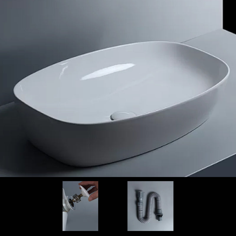 Traditional Vessel Bathroom Sink Porcelain with Faucet Basin Sink 23.8"L x 15.4"W x 5.7"H Unavailiable Sink Clearhalo 'Bathroom Remodel & Bathroom Fixtures' 'Bathroom Sinks & Faucet Components' 'Bathroom Sinks' 'bathroom_sink' 'Home Improvement' 'home_improvement' 'home_improvement_bathroom_sink' 7034052