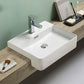 Modern Porcelain Bathroom Sink Rectangular Vessel Lavatory Sink 17"L x 17"W x 5"H Sink with Faucet Clearhalo 'Bathroom Remodel & Bathroom Fixtures' 'Bathroom Sinks & Faucet Components' 'Bathroom Sinks' 'bathroom_sink' 'Home Improvement' 'home_improvement' 'home_improvement_bathroom_sink' 7034057