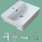 Modern Porcelain Bathroom Sink Rectangular Vessel Lavatory Sink 19.9"L x 16.7"W x 5.1"H Sink with Faucet Clearhalo 'Bathroom Remodel & Bathroom Fixtures' 'Bathroom Sinks & Faucet Components' 'Bathroom Sinks' 'bathroom_sink' 'Home Improvement' 'home_improvement' 'home_improvement_bathroom_sink' 7034061