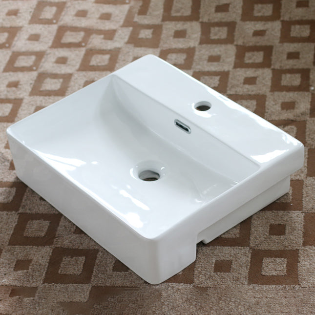 Modern Porcelain Bathroom Sink Rectangular Vessel Lavatory Sink Clearhalo 'Bathroom Remodel & Bathroom Fixtures' 'Bathroom Sinks & Faucet Components' 'Bathroom Sinks' 'bathroom_sink' 'Home Improvement' 'home_improvement' 'home_improvement_bathroom_sink' 7034062
